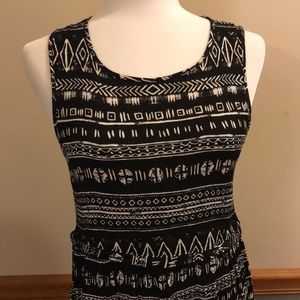 Forever 21 Tribal Print black/cream dress-small